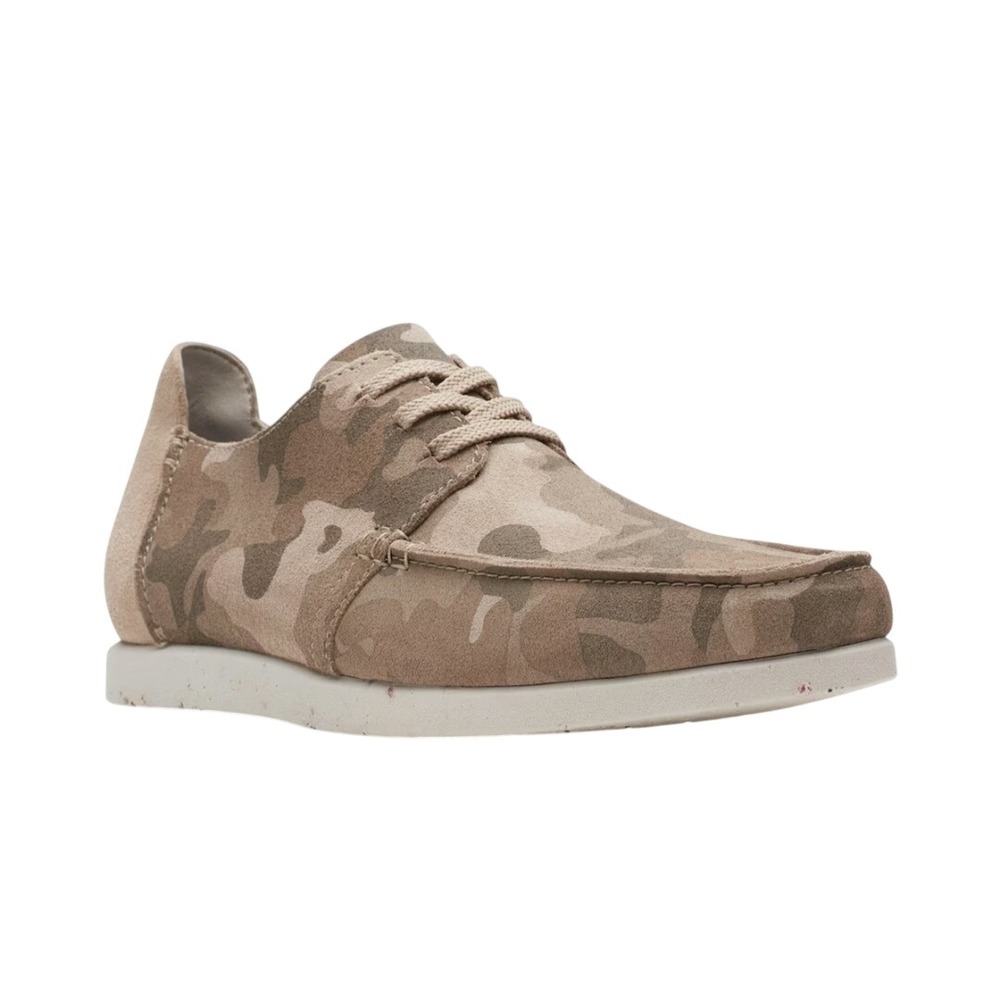 Clarks Shacrelite Low Mens Sand Camouflage Suede Loafers Shoes 26164715 Size 9